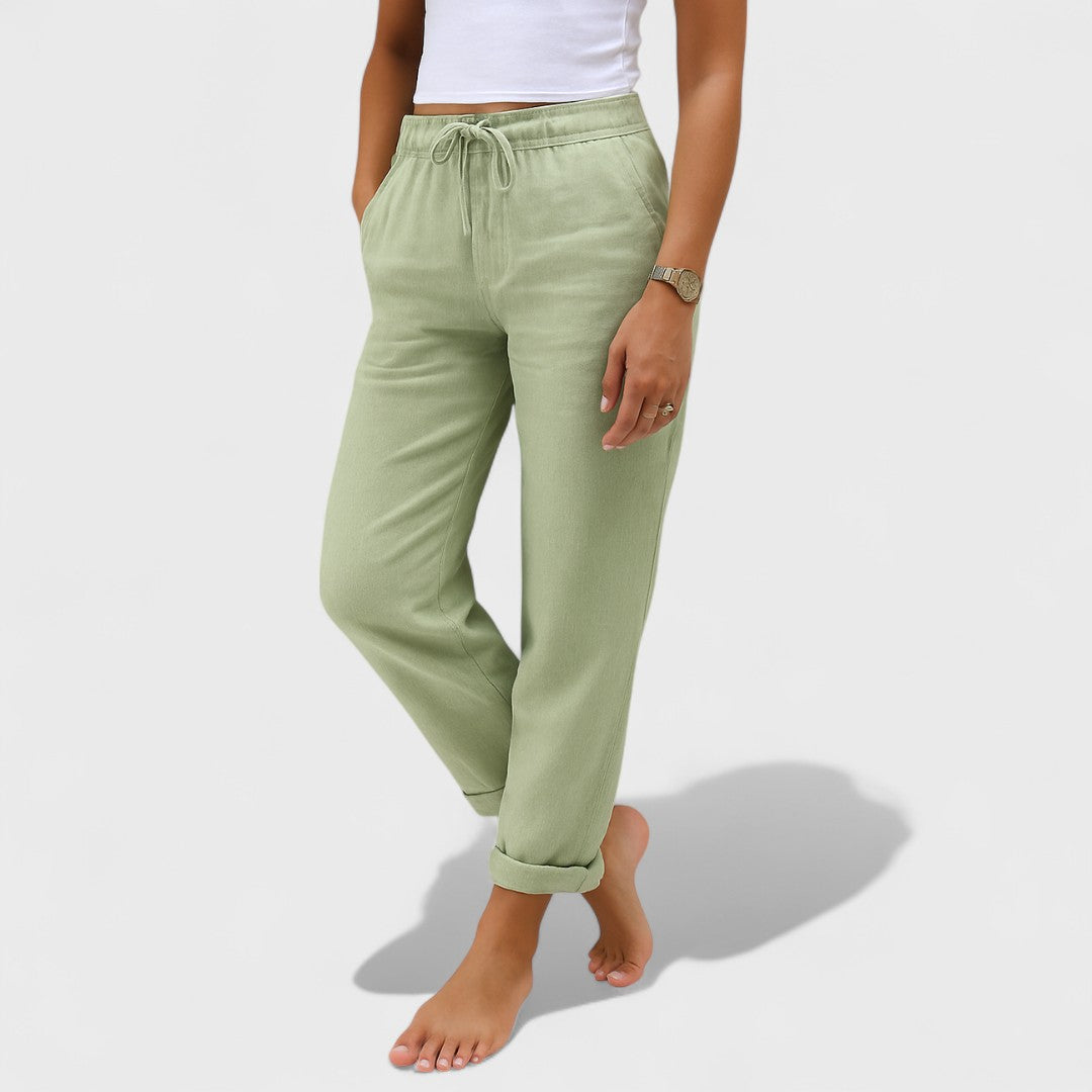 Klára - pantalones de lino elásticos