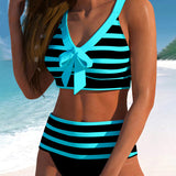 Martina™ | Bikini de rayas de cintura alta