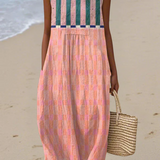 Lily™ | Vestido Midi a Rayas en Colores Pastel