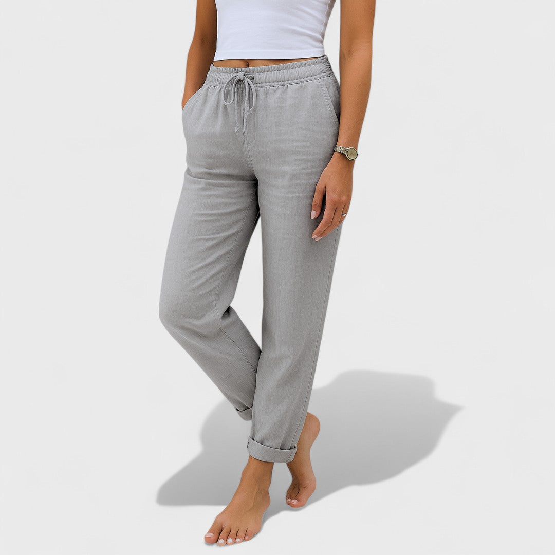 Klára - pantalones de lino elásticos