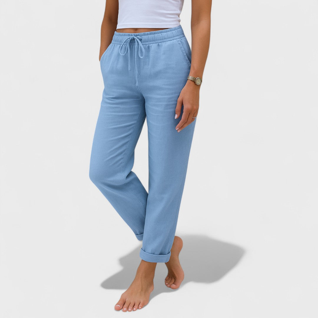 Klára - pantalones de lino elásticos