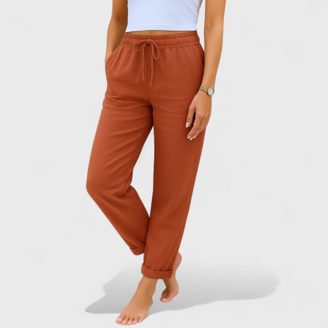 Klára - pantalones de lino elásticos