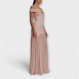 Maelie - Elegante vestido maxi bodycon sin tirantes con adornos florales
