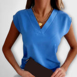 Top de verano para mujer con escote en V y mangas holgadas.