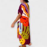 Roos - vestidos casuales con estampados de hojas pintadas