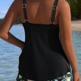 Rocío™ | Tankini a rayas con braguita de dos piezas