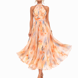 Aurora™ | Vestido con escote halter y estampado en acuarela