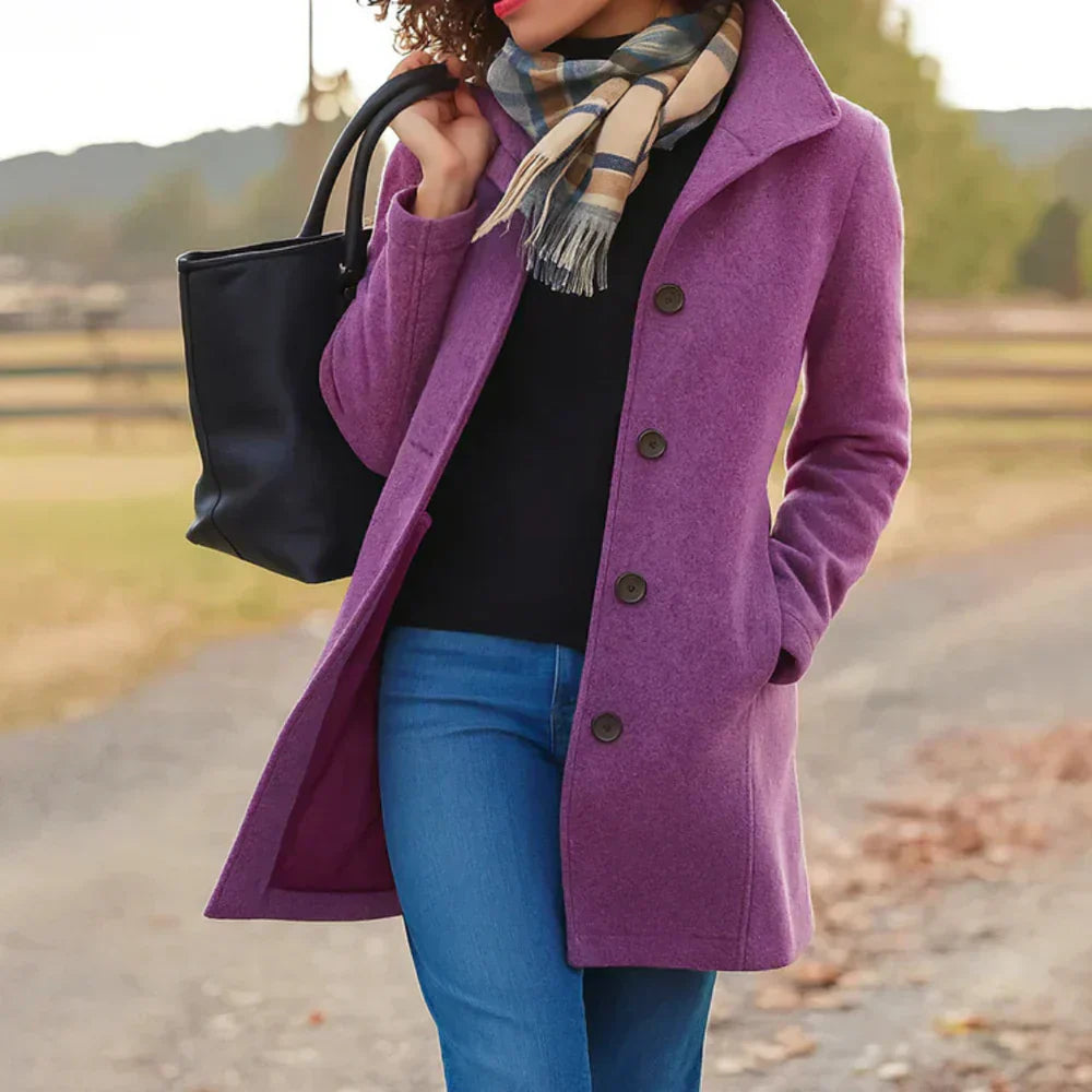 Abrigo largo de corte clásico para mujeres | Ideal para la temporada fría y salidas diarias