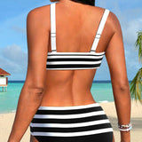 Martina™ | Bikini de rayas de cintura alta