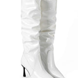 Botas de Cuero Sintético con Pliegues y Punta Afila