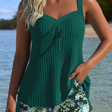 Rocío™ | Tankini a rayas con braguita de dos piezas