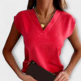 Top de verano para mujer con escote en V y mangas holgadas.
