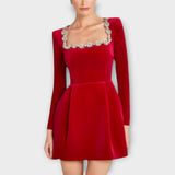 Wren - Vestidos mini de terciopelo con adornos