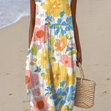 Ella™ | Vestido midi con flores en colores pastel