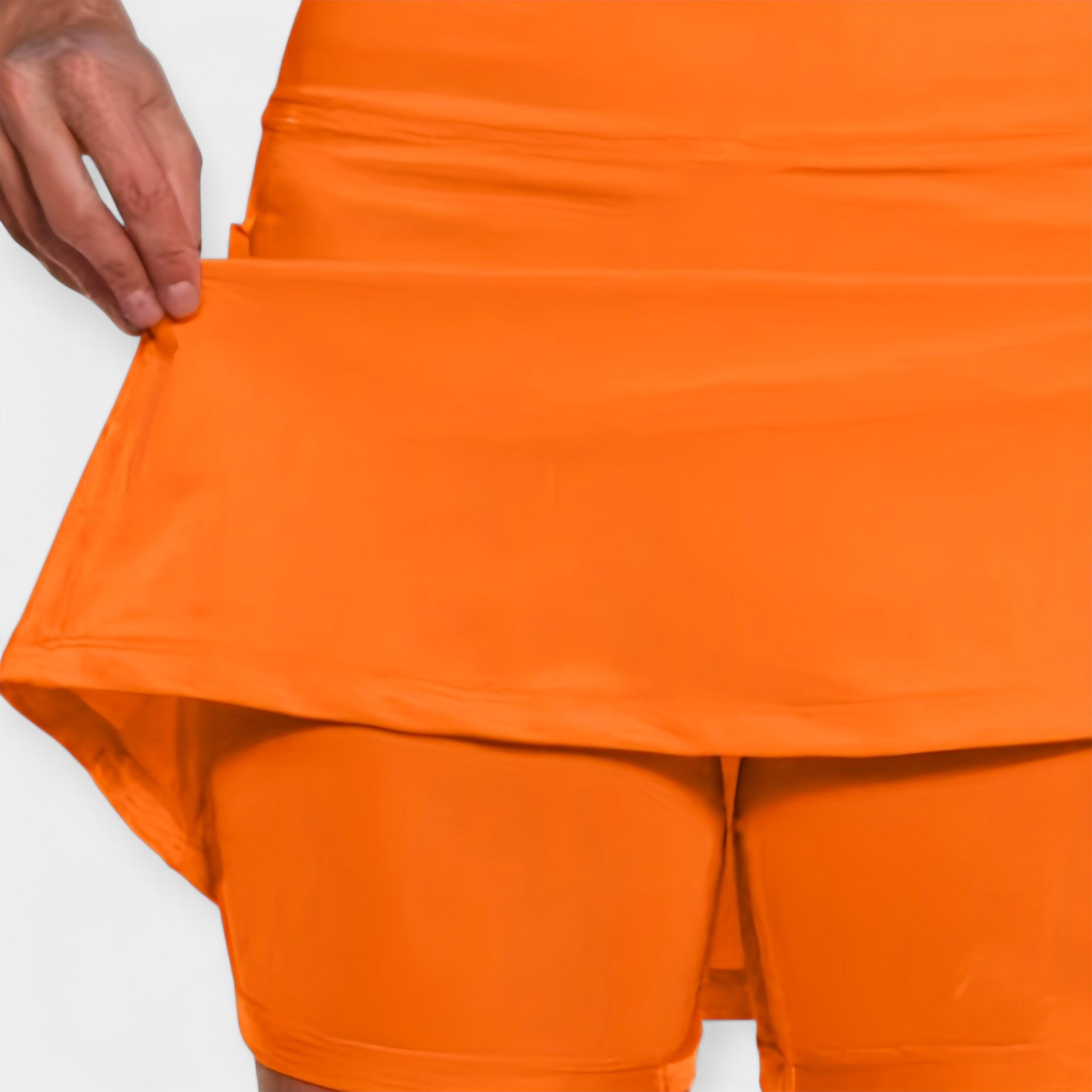 Shorts de tiro alto con falda
