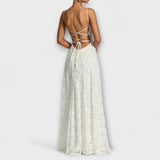 Emberly - vestido maxi elegante de tejido jacquard