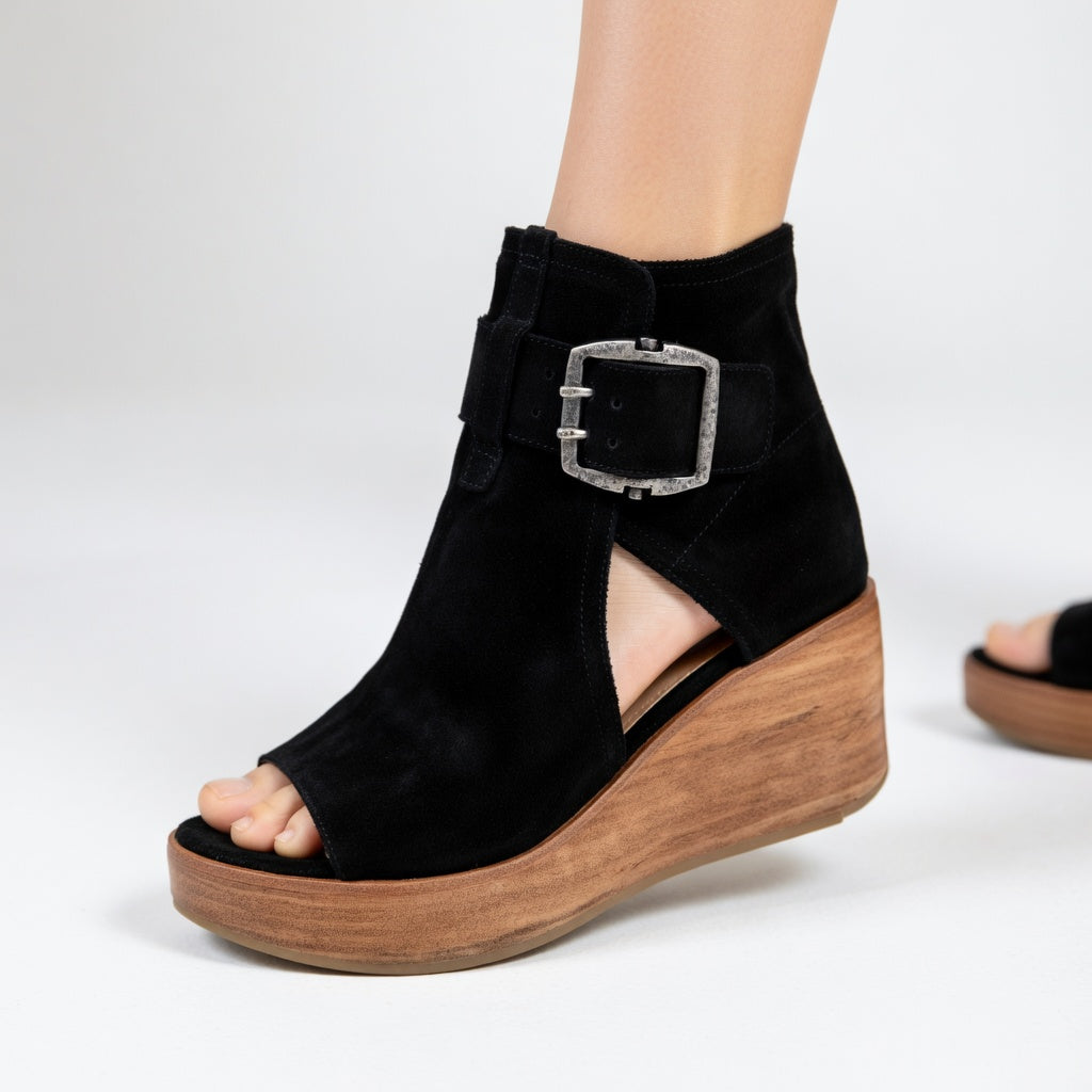 Orélisse™ | Botines con cuña y punta abierta en estilo moderno