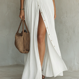 Vestido largo de lino blanco