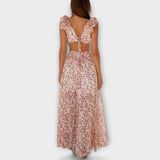 Elin - Vestido maxi con volantes y recortes