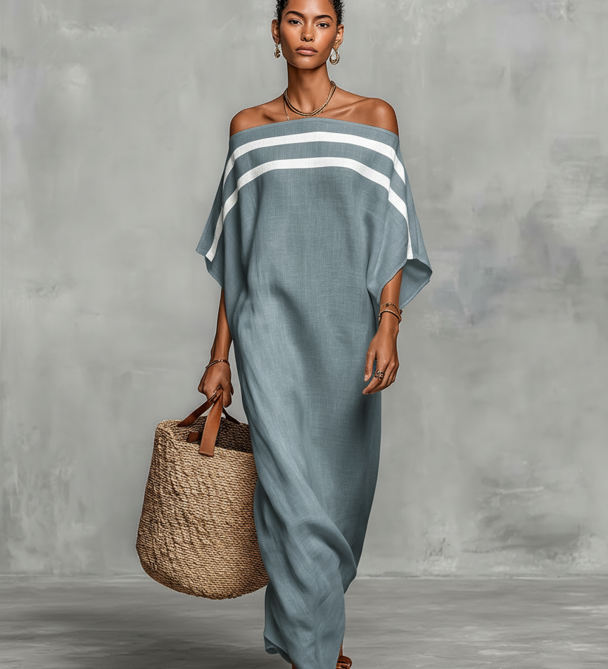 Vestido Maxi de Lino Minimalista