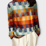 Erika – suéter con patrón patchwork