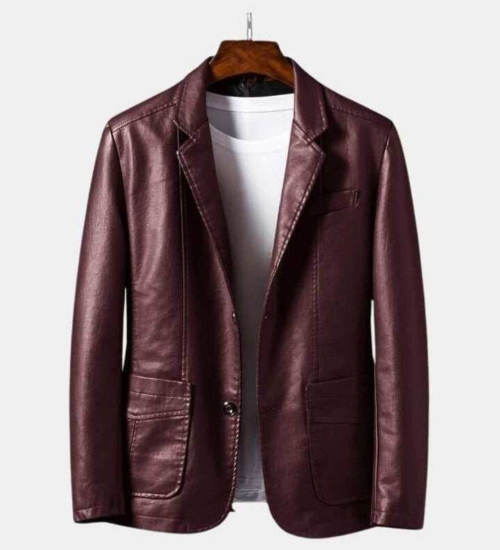 Jonas™ | Chaqueta de cuero color caramelo