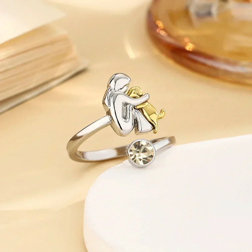 Nela™ | Anillo con colgante de perro
