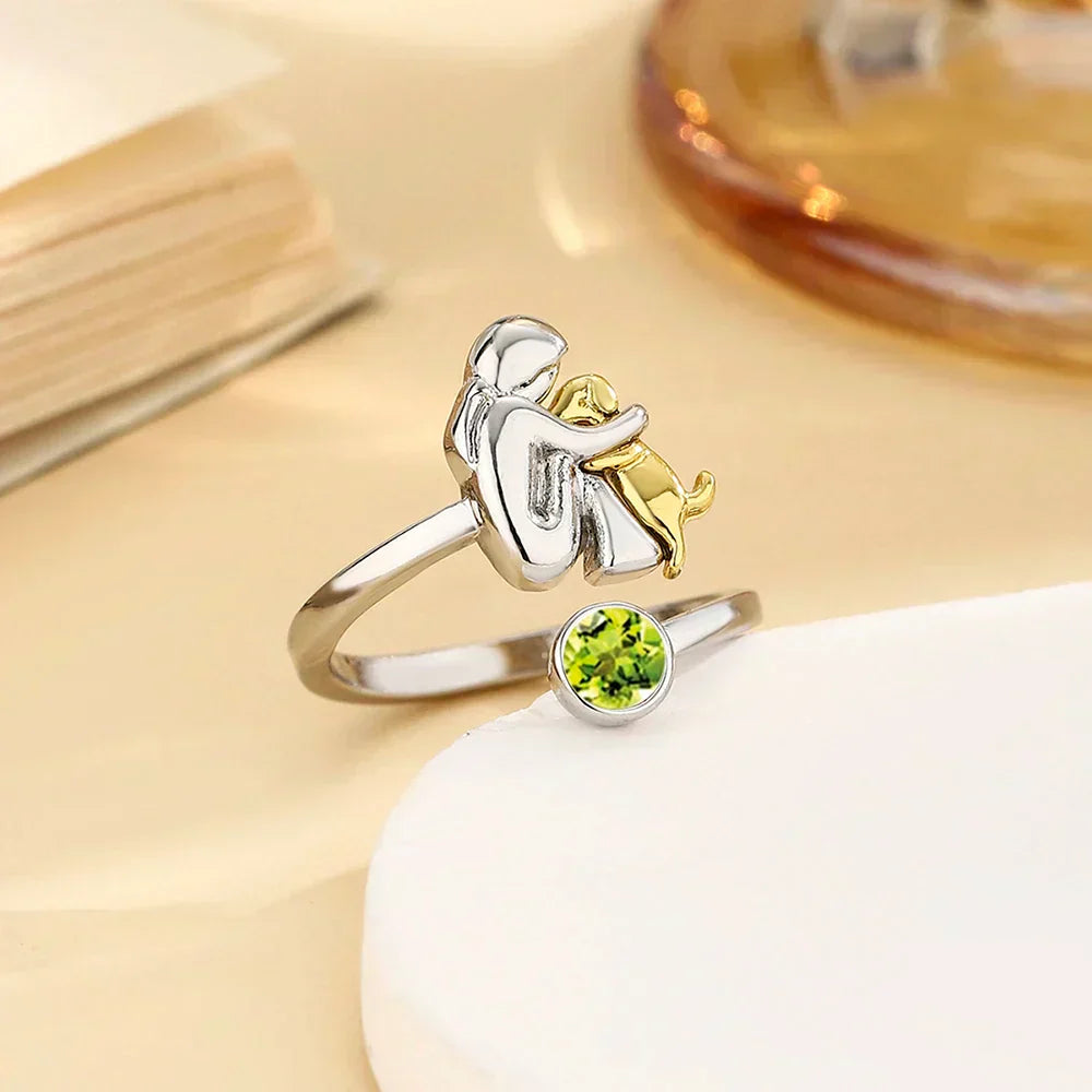 Nela™ | Anillo con colgante de perro