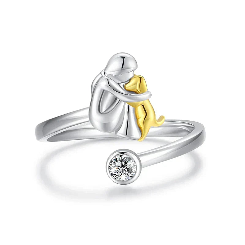 Nela™ | Anillo con colgante de perro