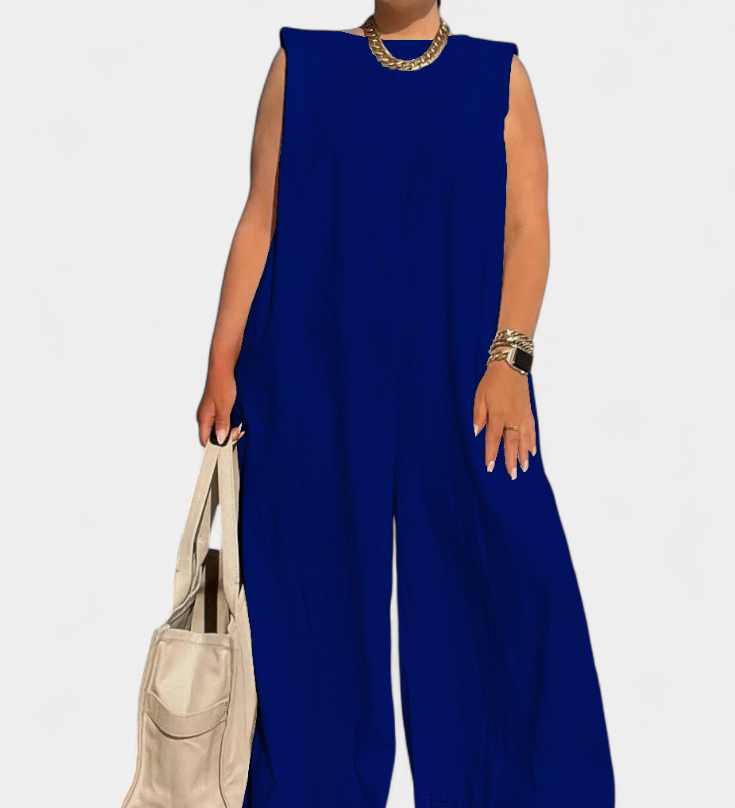 Airla Mono Oversize sin Mangas de Pierna Ancha