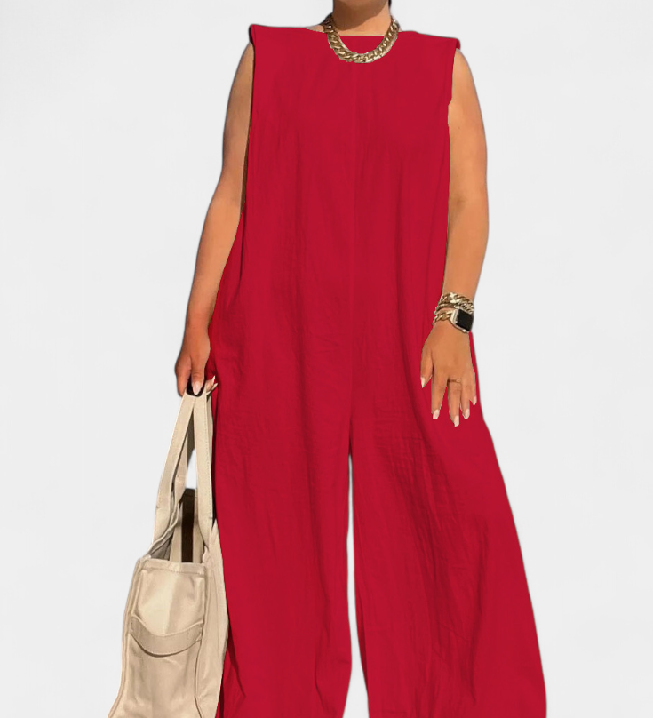 Airla Mono Oversize sin Mangas de Pierna Ancha