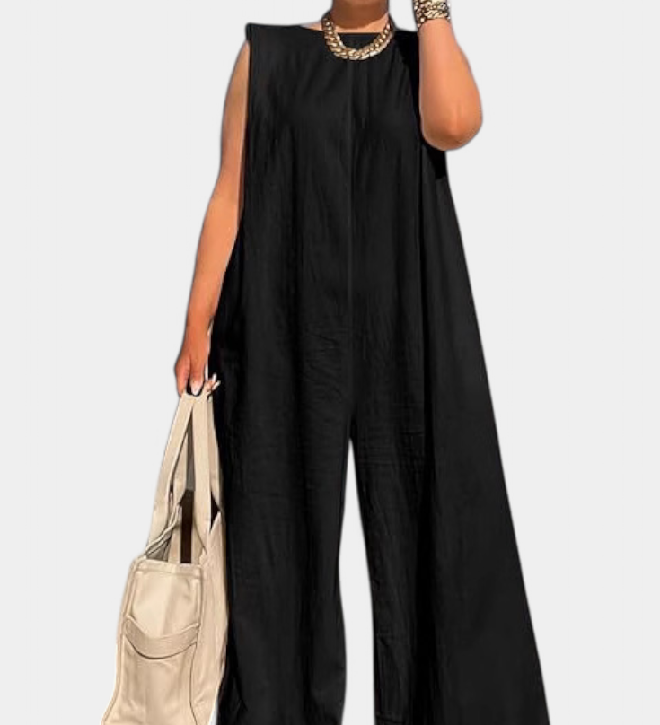 Airla Mono Oversize sin Mangas de Pierna Ancha
