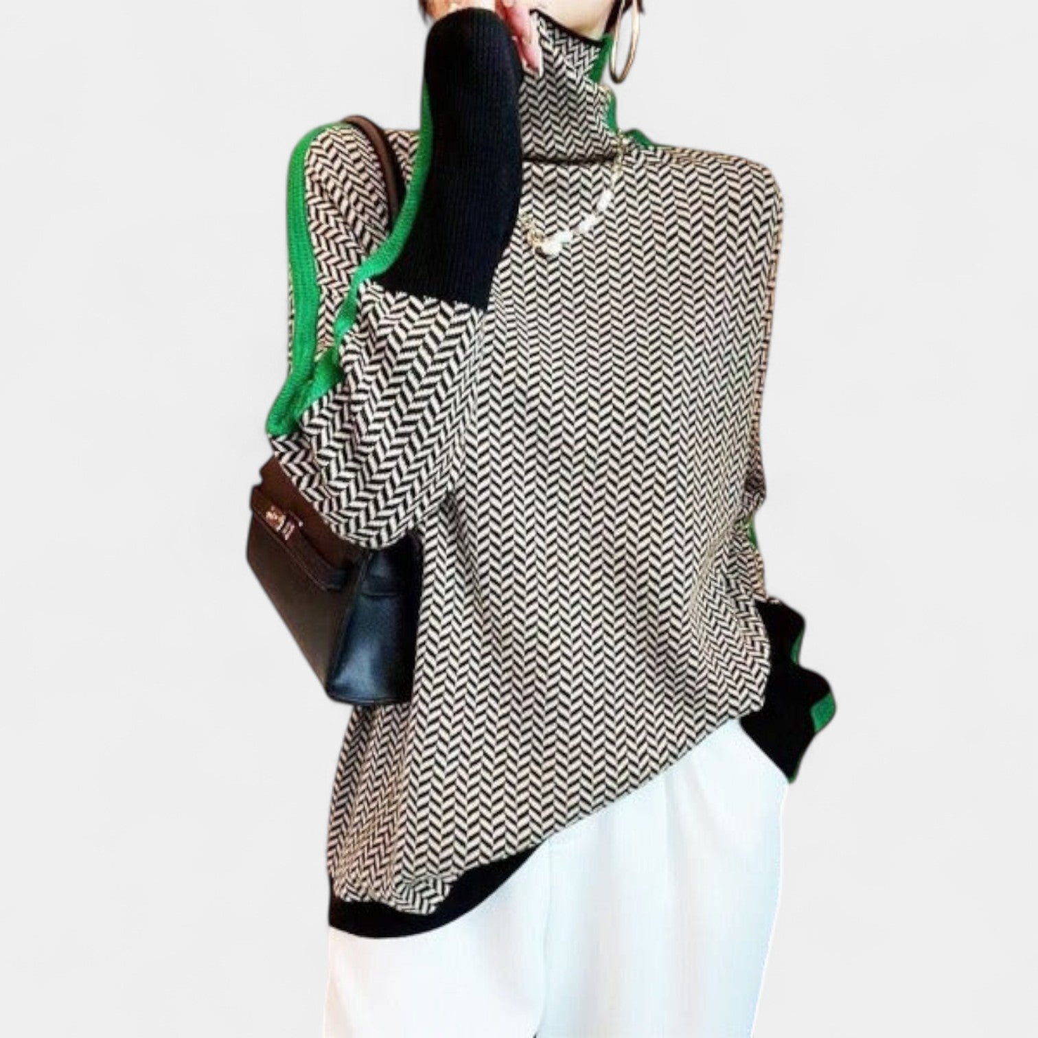 Teja – suéter elegante con patrón de espiga