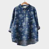 Elara™ | Blusa de lino atemporal con estampado