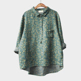 Elara™ | Blusa de lino atemporal con estampado