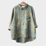 Elara™ | Blusa de lino atemporal con estampado