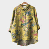 Elara™ | Blusa de lino atemporal con estampado