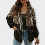 Lea - sudadera con capucha de felpa y diseño de leopardo