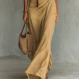Maxivestido con cuello de solapa y mangas largas