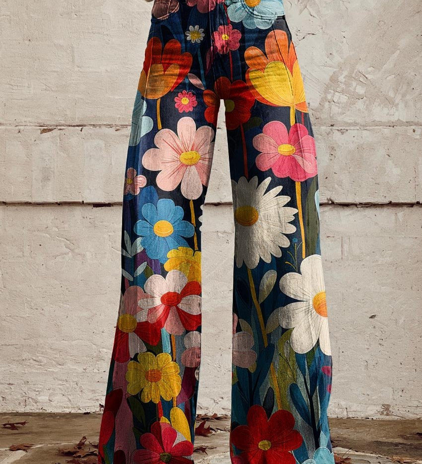 Léna™ | Pantalones Amplios Florales