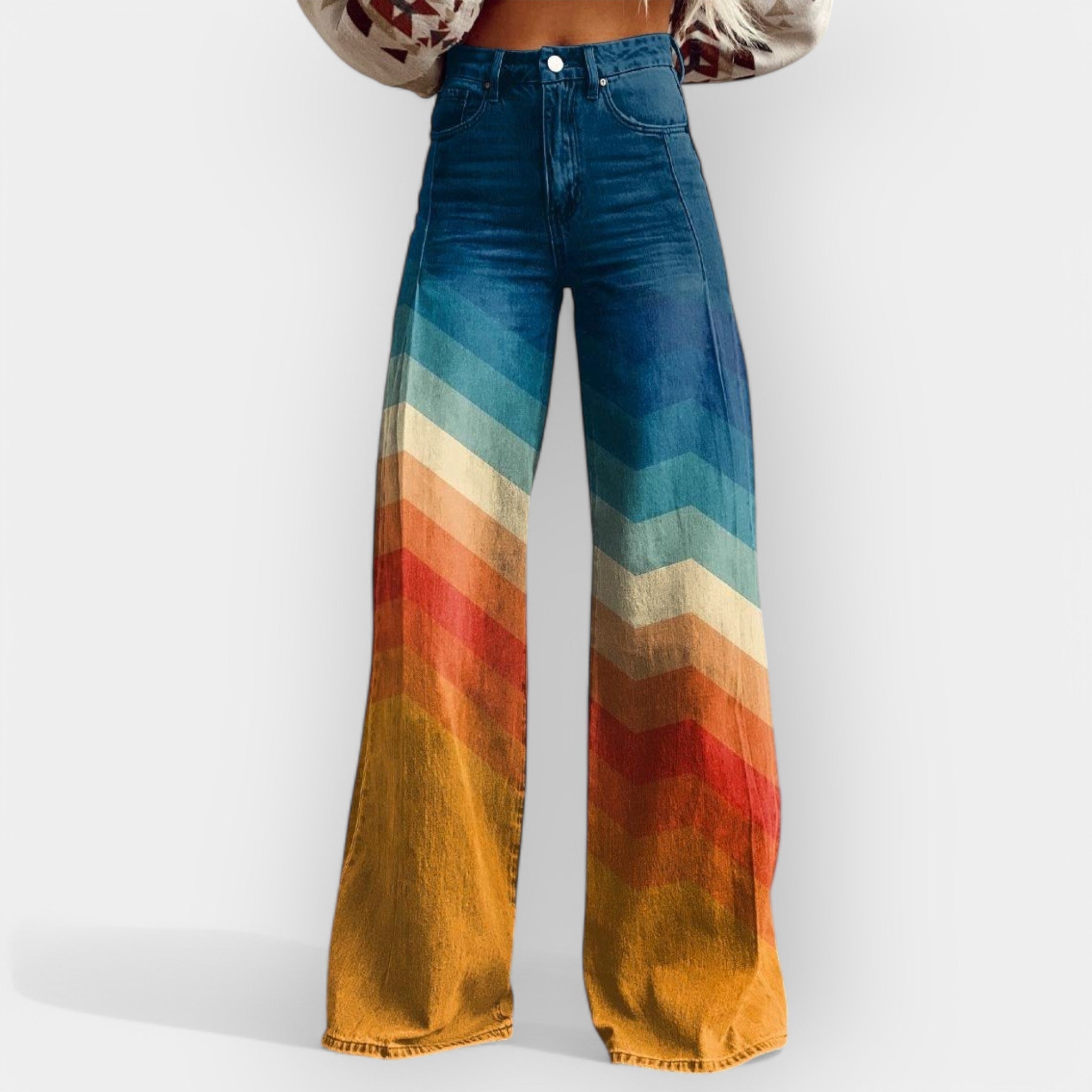 Rozálie - pantalones acampanados de tiro alto